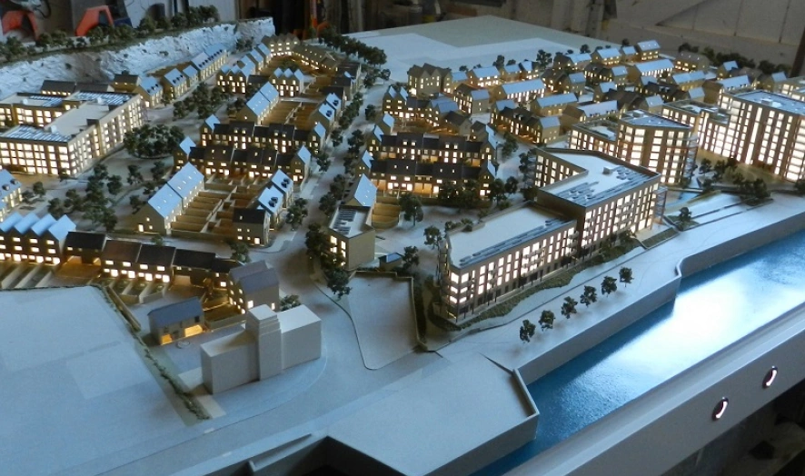 Waterside Housing Model at 1:250 Scale