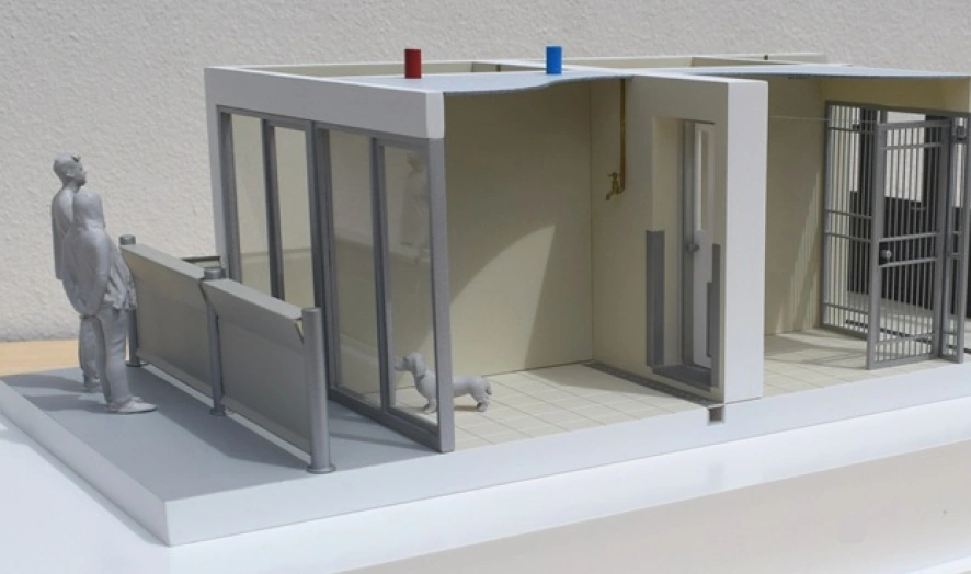 Dogs Trust Kennel Model at 1:25 Scale