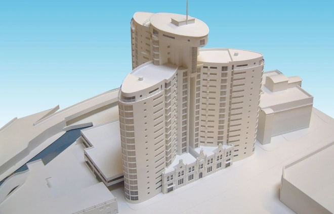 White Apartment Tower
