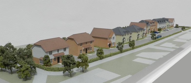 Detailed sales model for housing development – 1:150 scale.